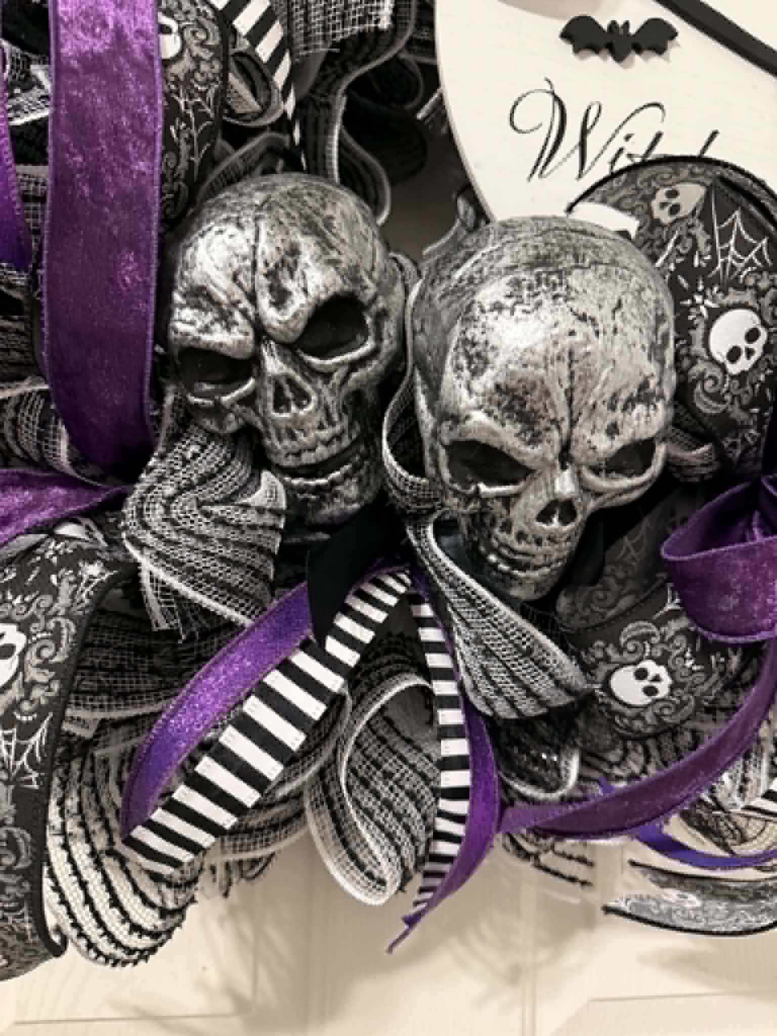 Silver skull accents detail