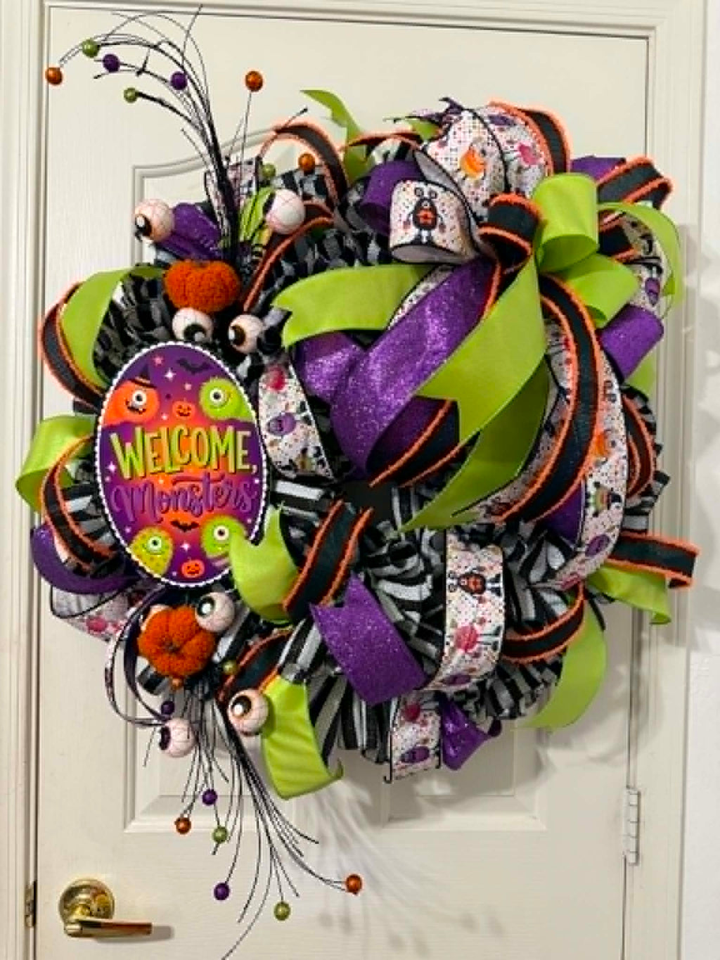 Welcome Monsters Halloween Wreath