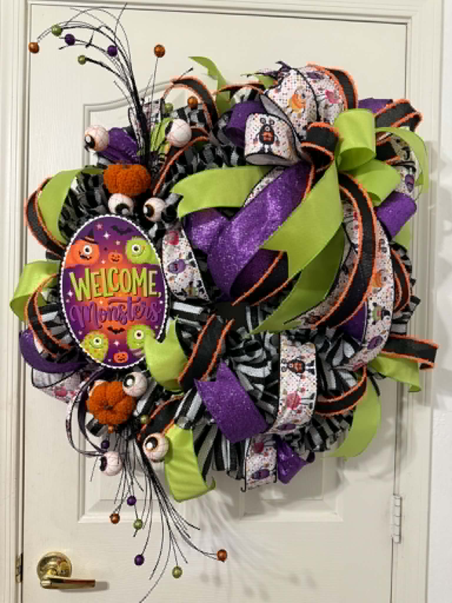 Welcome Monsters Halloween Wreath
