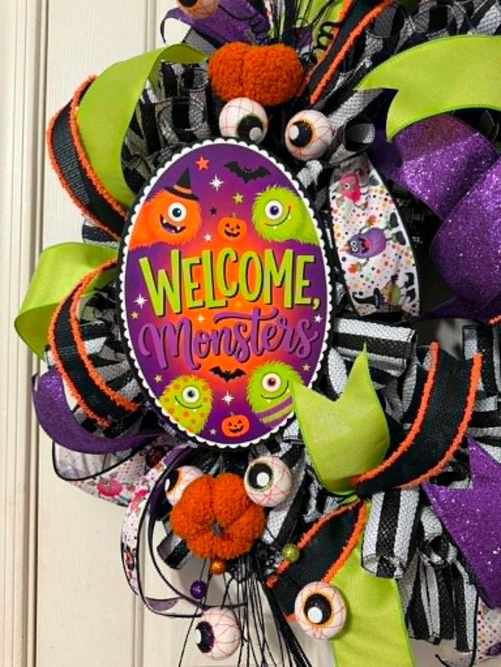 Welcome Monsters Halloween Wreath