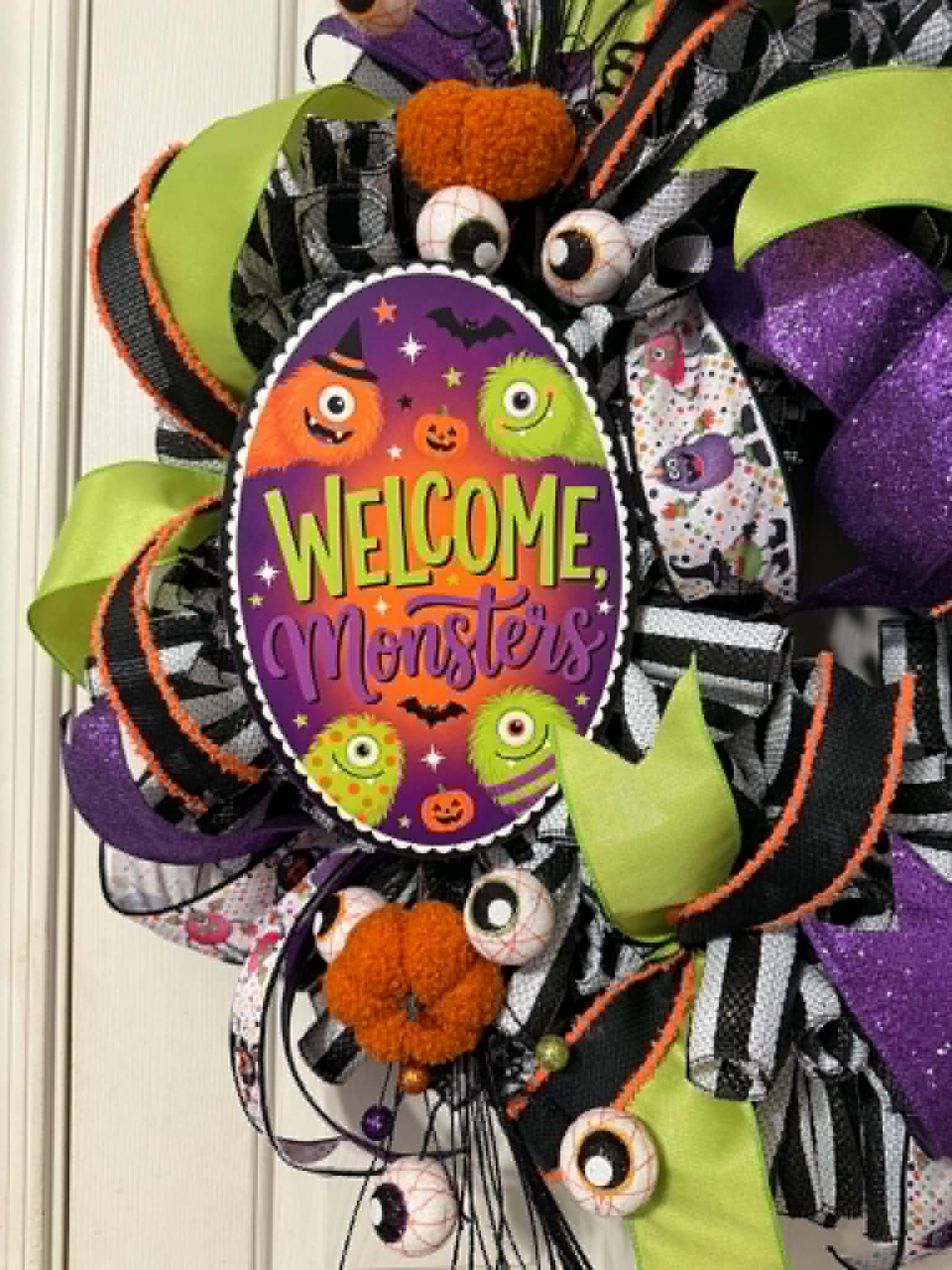 Welcome Monsters Halloween Wreath