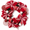 Christmas Candy Cane Wreath - White Background