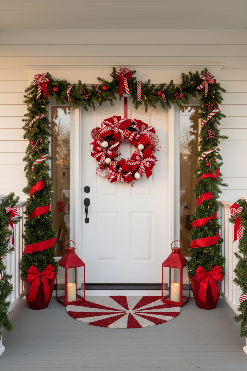 Christmas Wreath Lifestyle Door Scene