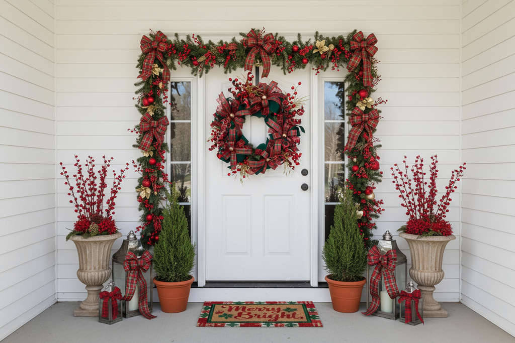 Christmas Wreath Lifestyle Door Scene