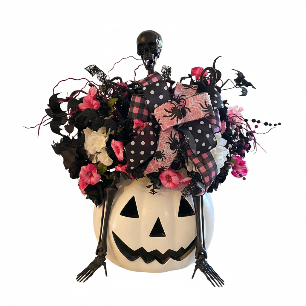 Halloween arrangement white background