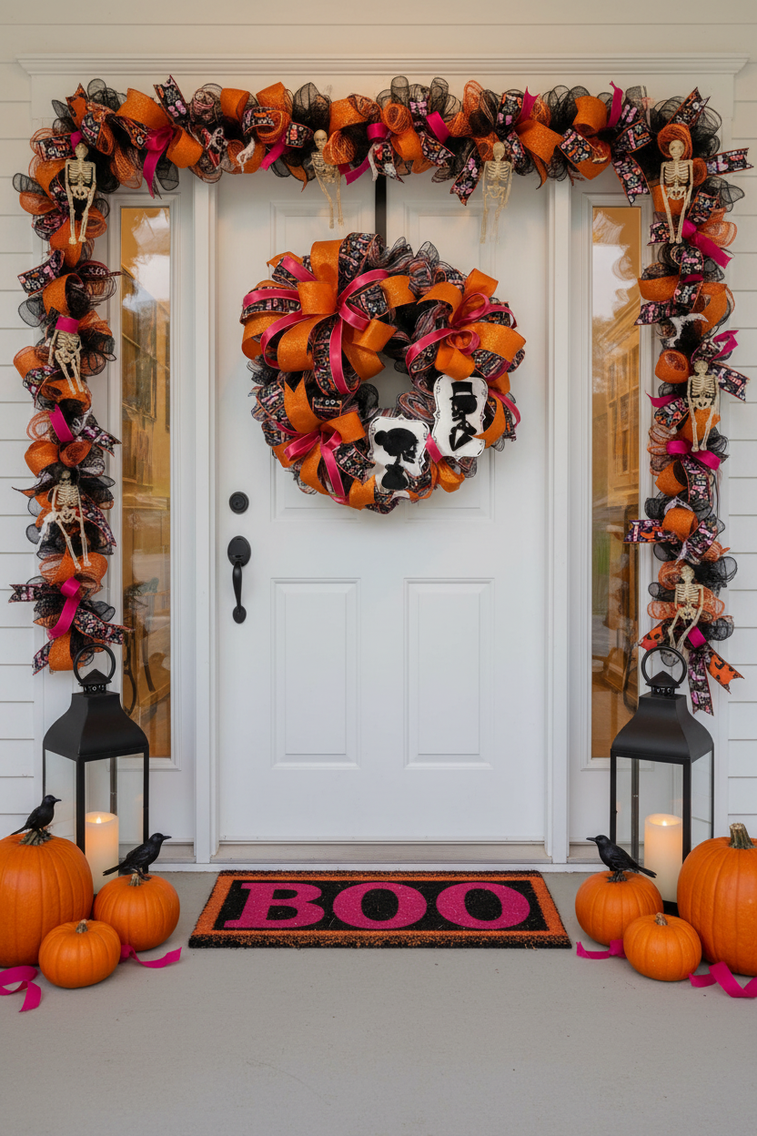 Halloween Wreath Door Mockup