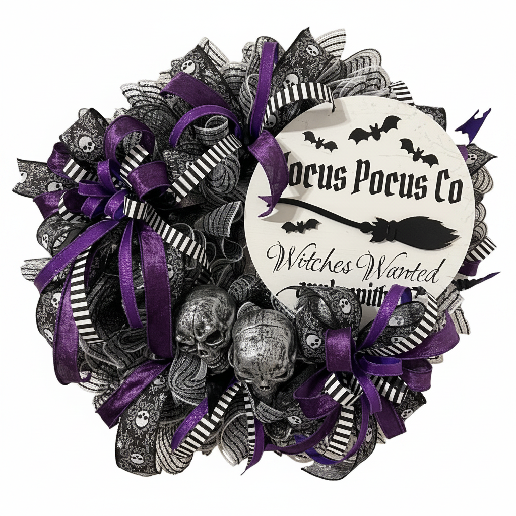 Hocus Pocus Wreath - White Background