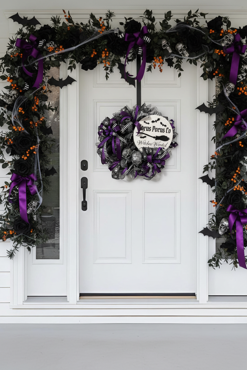 Hocus Pocus Wreath with Halloween Garlands
