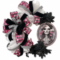 Gothic Skeleton Lady Wreath - Clear Background